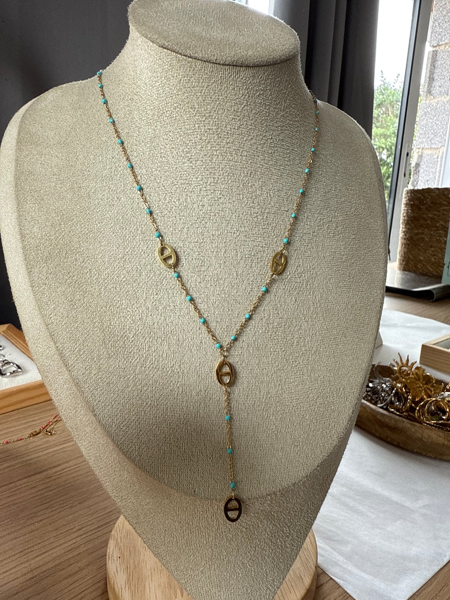 Collier Mya Maille marine
