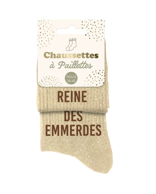 Chaussettes à paillettes Reine des Emmerdes