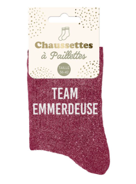 Chaussettes à paillettes Team Emmerdeuse