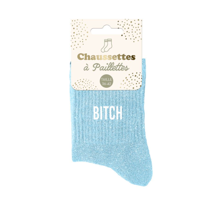 Chaussettes à paillettes Bitch