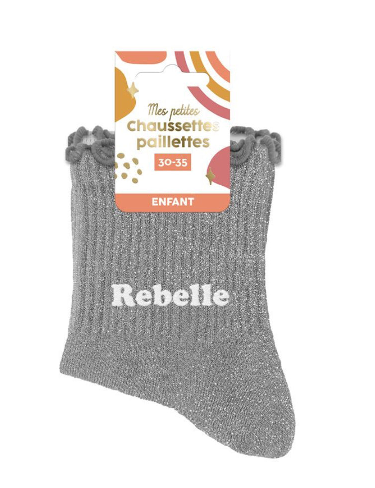 Chaussettes à paillettes fille Rebelle