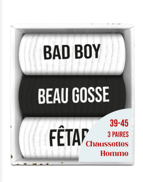 Box cadeau Homme Bad Boy, Beau Gosse, Fêtard