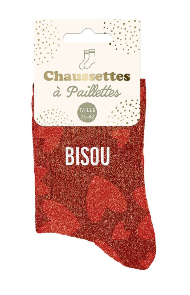 Chaussettes à paillettes Bisou