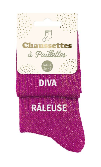 Chaussettes à paillettes Diva, Râleuse