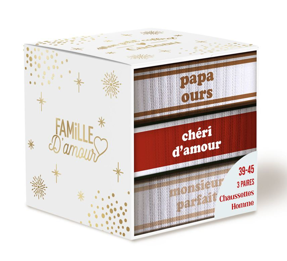 Box Cadeau Hommes Papa ours, Cheri d'amour, Monsieur Parfait