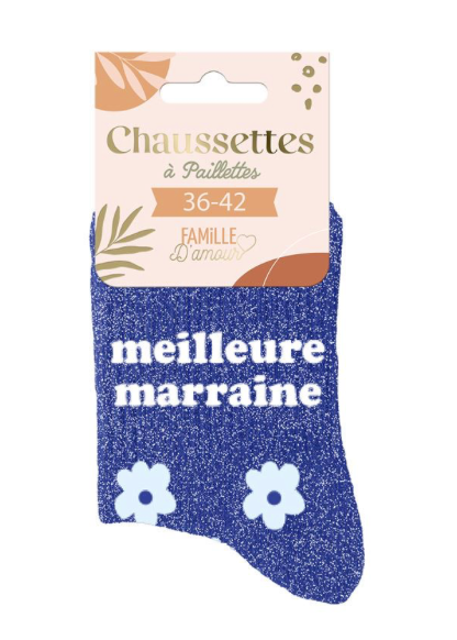Chaussettes à paillettes Meilleures Marraine