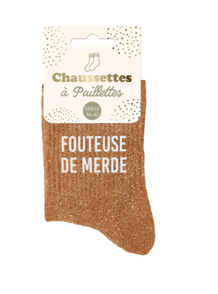 Chaussettes à paillettes Fouteuse de Merde