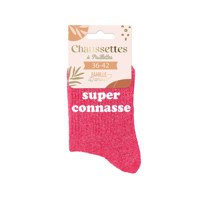 Chaussettes à paillettes Super Connasse