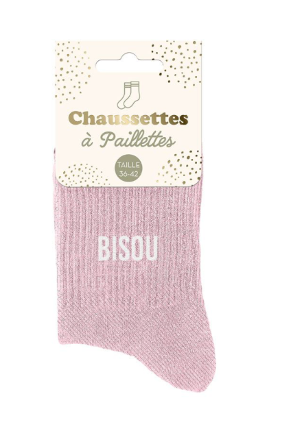 Chaussettes à paillettes Bisou