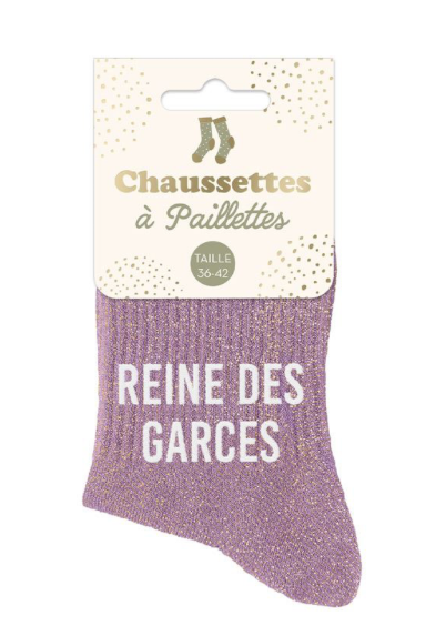 Chaussettes à paillettes Reine des Garces