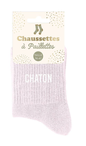 Chaussettes à paillettes Chaton