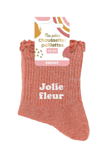 Chaussettes à paillettes fille Jolie Fleur