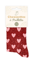 Chaussettes à paillettes Coeur