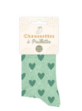 Chaussettes à paillettes coeur