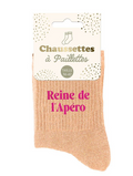 Chaussettes à paillettes Reine de l'apéro