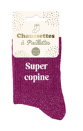 chaussettes à paillettes Super copine