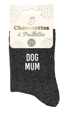 Chaussettes à paillettes Dog mum
