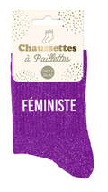 Chaussettes à paillettes Feministe