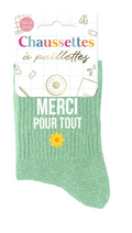Chaussettes à paillettes Merci pour tout