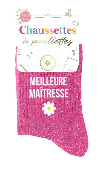 Chaussettes à paillettes Meilleure Maitresse