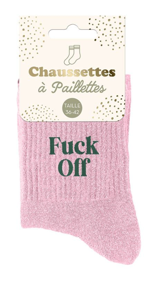 Chaussettes à paillettes Fuck Off