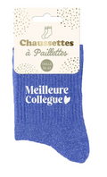 Chaussettes à paillettes Meilleure collègue