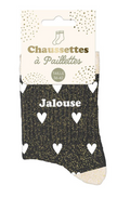 Chaussettes à paillettes Coeurs Jalouse