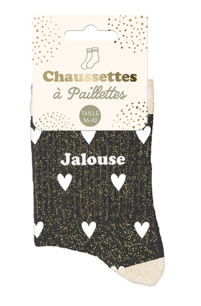 Chaussettes à paillettes Coeurs Jalouse