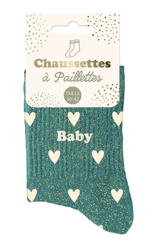 Chaussettes à paillettes Coeurs Baby