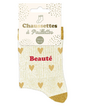 Chaussettes à paillettes Coeurs Beauté
