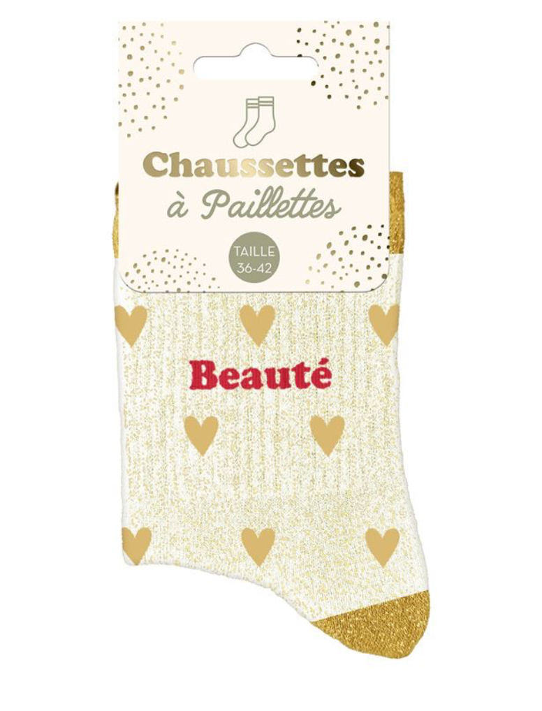 Chaussettes à paillettes Coeurs Beauté