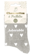 Chaussettes à paillettes Coeurs Adorable