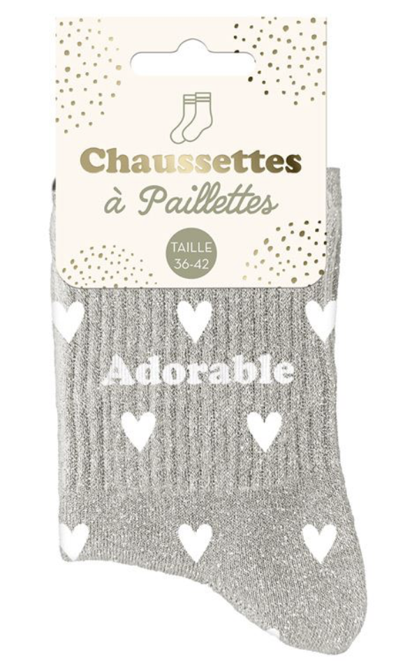 Chaussettes à paillettes Coeurs Adorable
