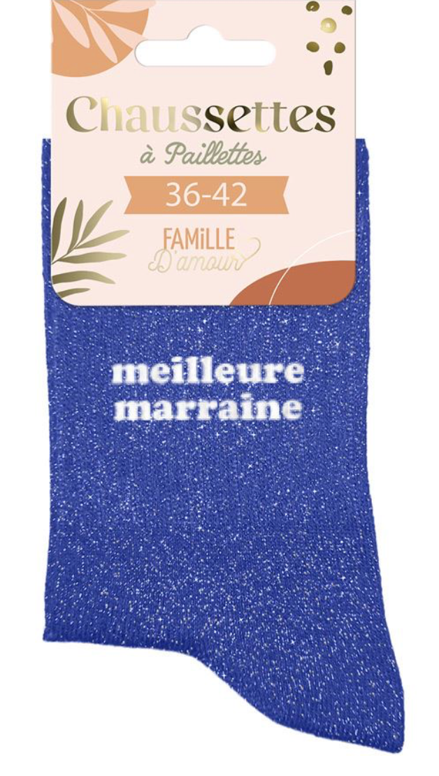 Chaussettes à paillettes Meilleures Marraine