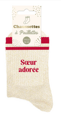 Chaussettes à paillettes Soeur adorée