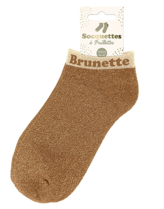 Socquettes à paillettes brunette