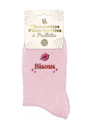 Precommande Chaussettes à paillette Pilou Bisous