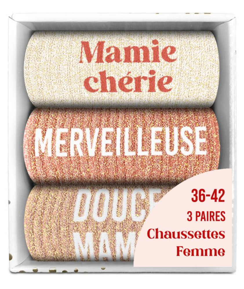 Box cadeau Mamie Chérie, Merveilleuse, Douce Mamie