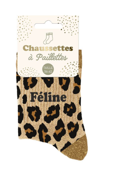 Chaussettes à paillette Féline