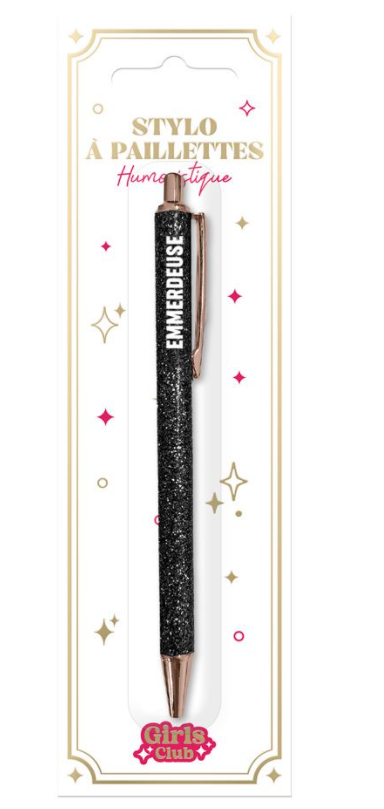 Stylo à paillettes Emmerdeuse