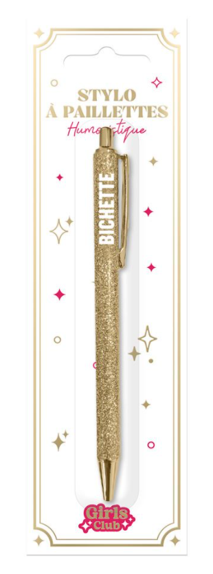 Stylo à paillettes Bichette