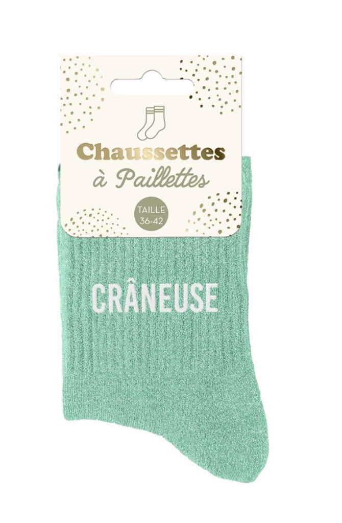 Chaussettes à paillettes Crâneuse
