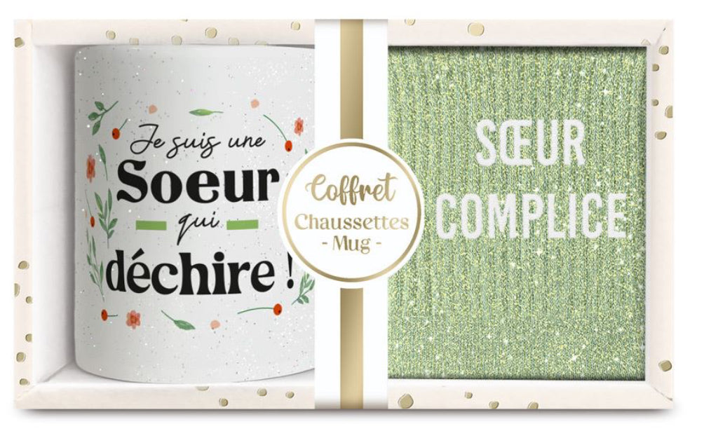 Coffret Mug +Chaussettes Soeur complice