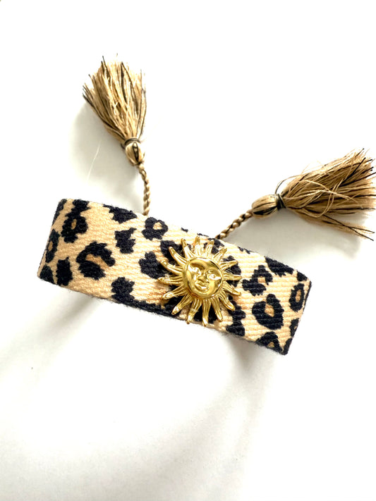 Bracelet tissus Léopard soleil