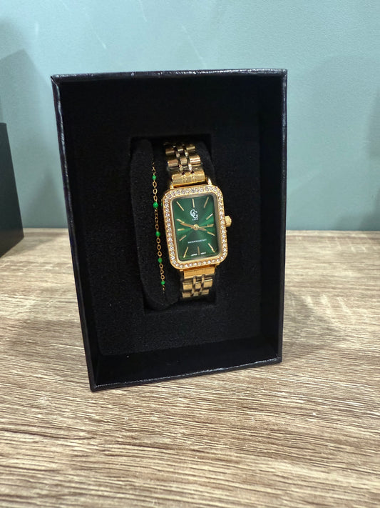 Coffret Montre + Bracelet Vert
