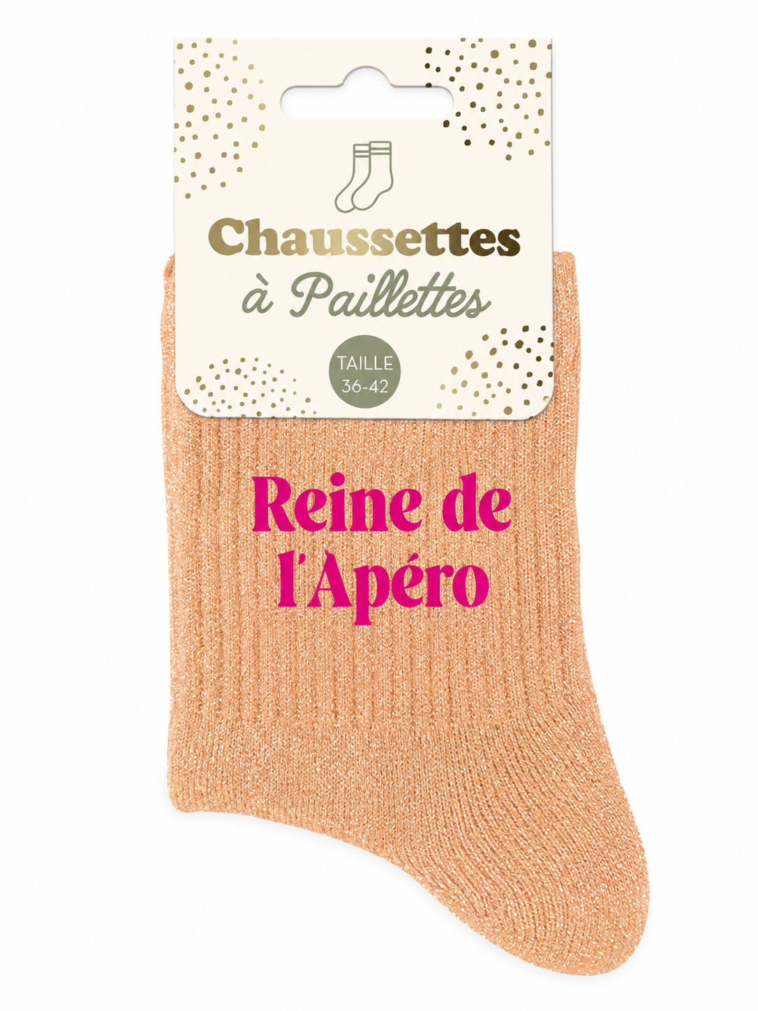 Chaussettes à paillettes Reine de l'apéro