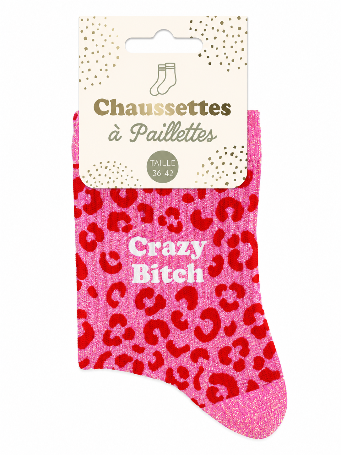 Chaussettes à paillettes Crazy Bitch